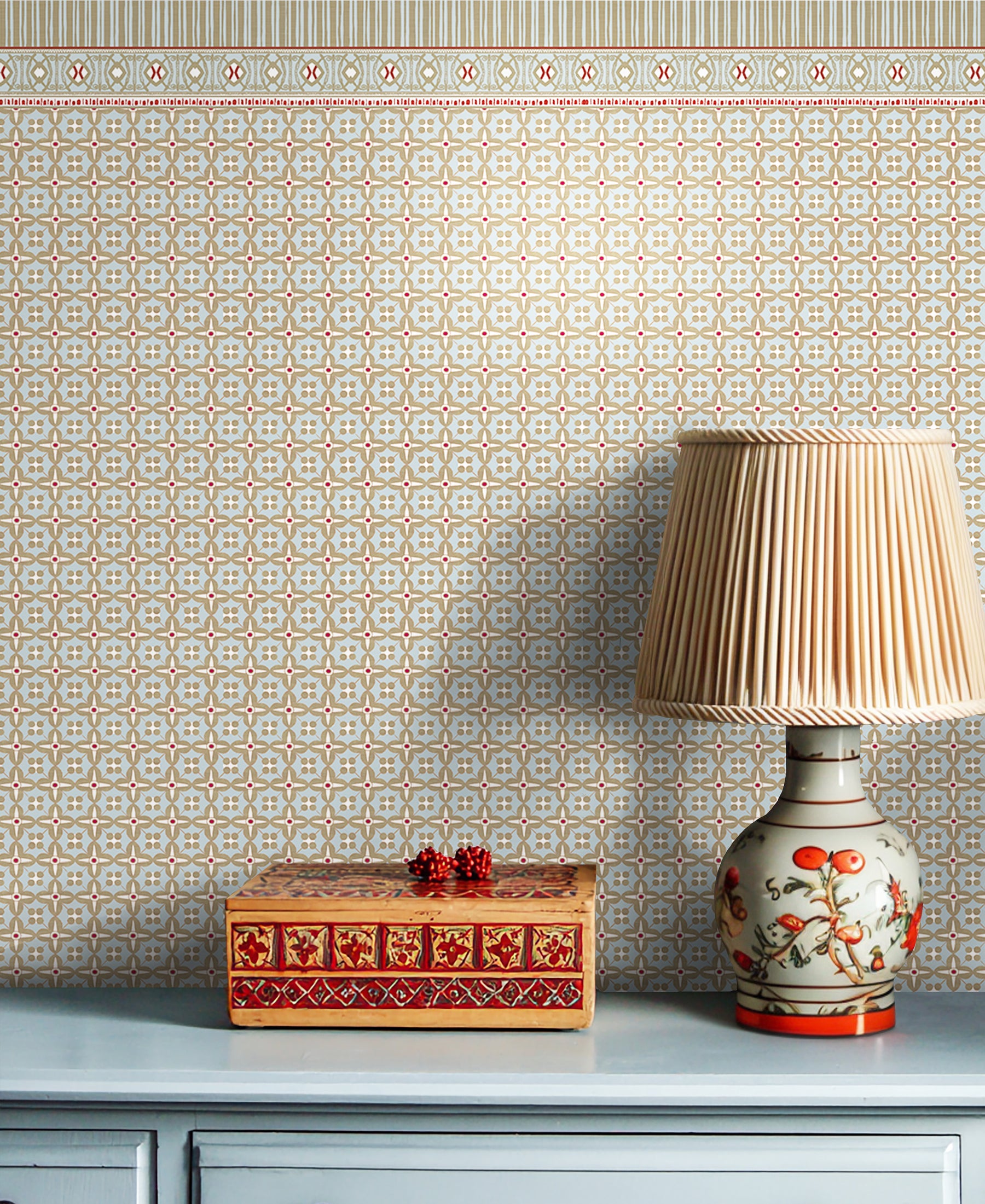 Button Frieze- Pediment Grey