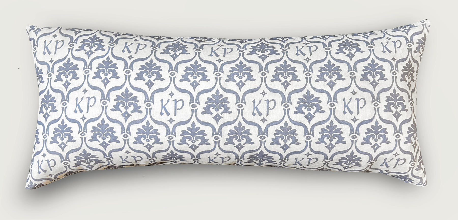 Custom “Crest” Monogram Pillow in Lake Blue