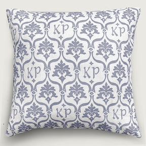 Custom “Crest” Monogram Pillow in Lake Blue