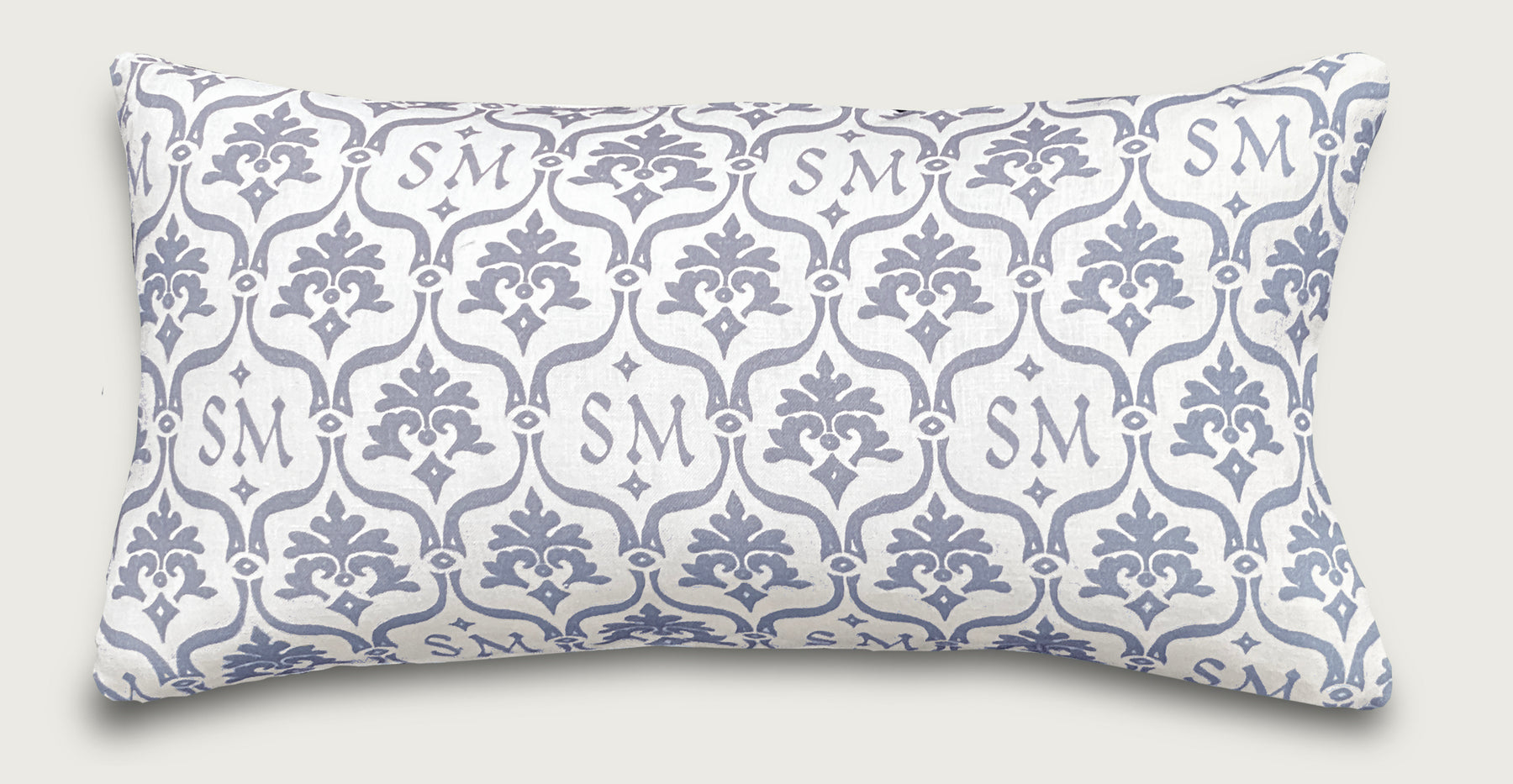 Custom “Crest” Monogram Pillow in Lake Blue