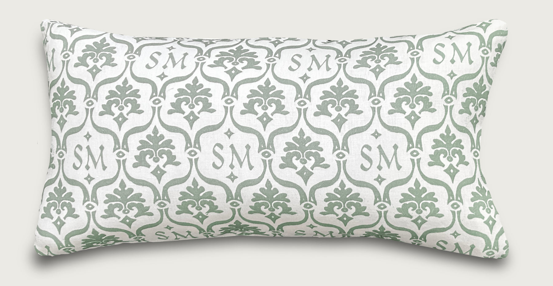 Custom “Crest” Monogram Pillow in Woodland Green