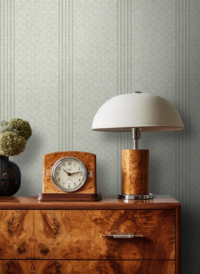 Lattice Stripe- Ash Green